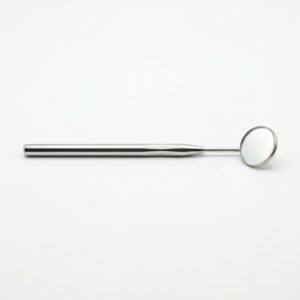 Dental Mouth Mirror Handle with Rhodium Front-Surface Mirror No. 4